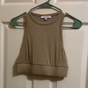 Olive & Oak Beige Sleeveless Crop Top